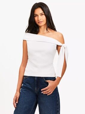 LOFT NWT side top tie white blouse top size small